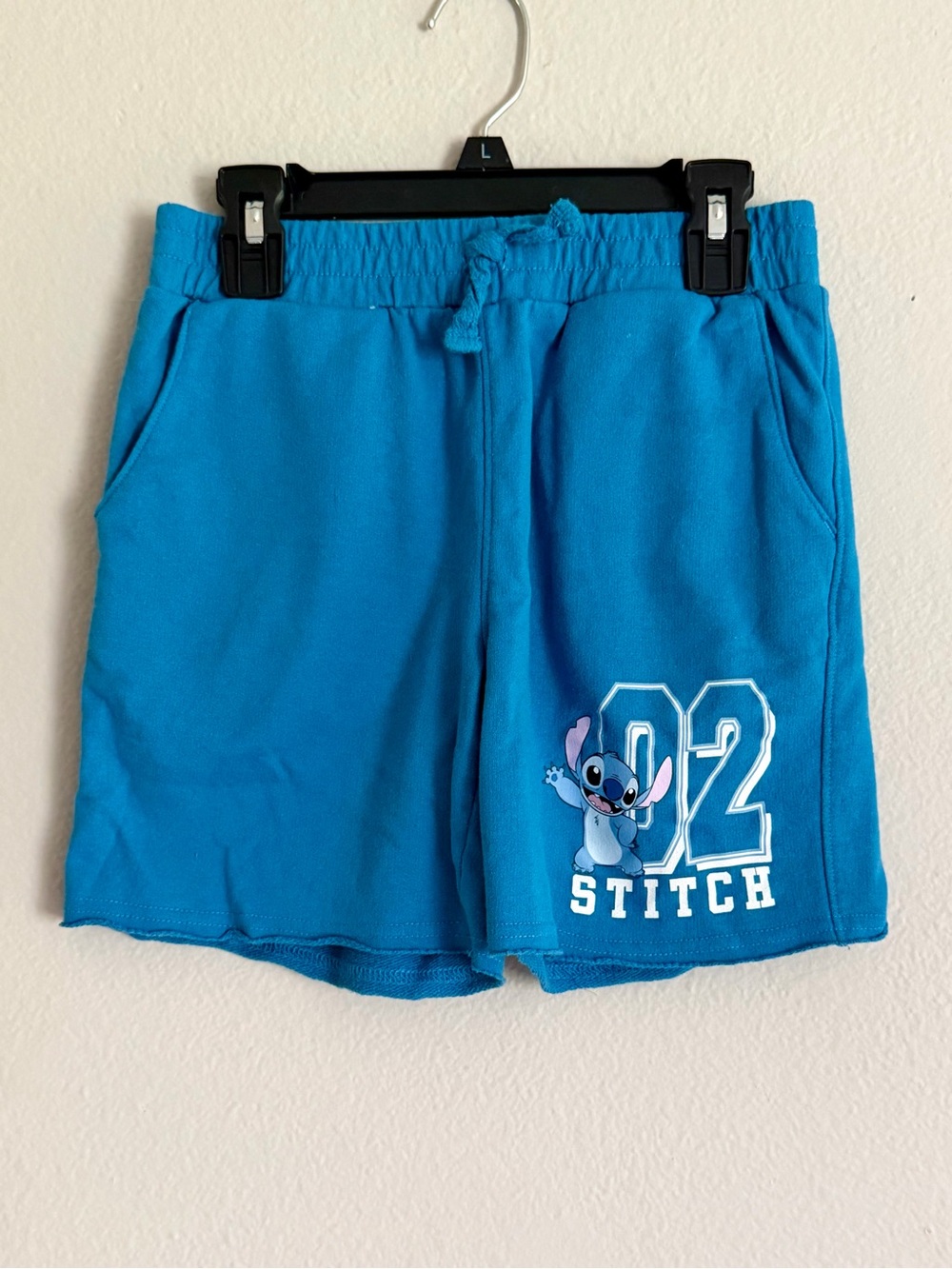 Disney Girls Blue Stitch Knit Shorts
